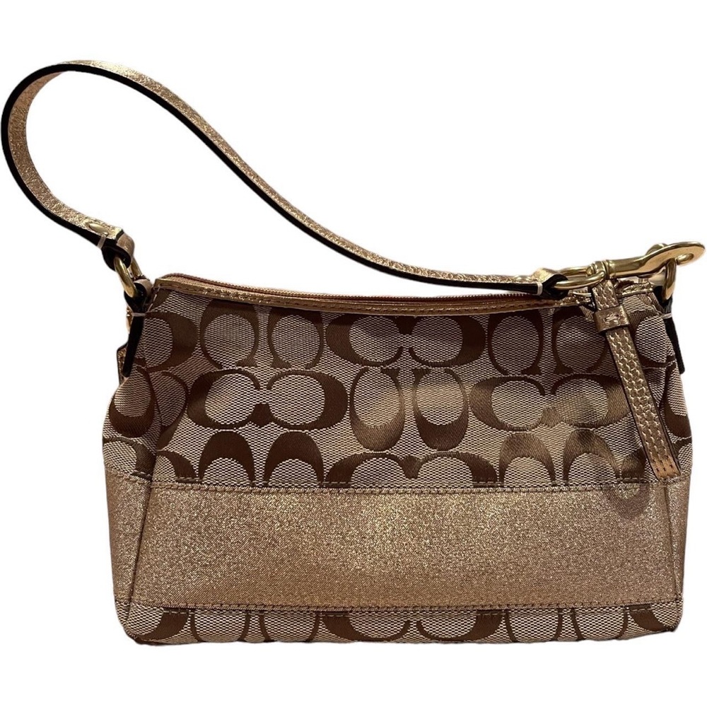 Gold and Khaki Coach Mini Purse - Picture 2 of 4